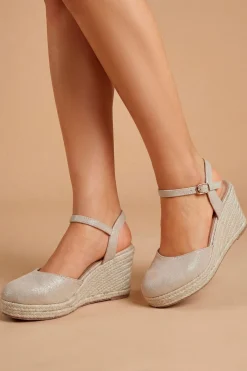 Dorothy Perkins Sandales Compensées Espadrilles à Bout Fermé en Daim Synthétique Rumor Coupe Large< Sandales|Sandales Compensées