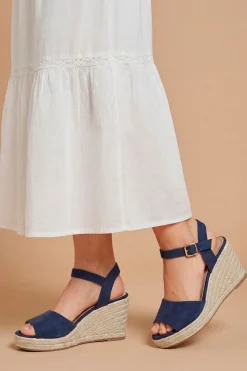 Dorothy Perkins Sandales Compensées Espadrilles À Bout Ouvert Rebekah En Synthétique Coupe Large< Sandales|Sandales Compensées