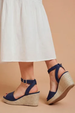 Dorothy Perkins Sandales Compensées Espadrilles À Bout Ouvert Rebekah En Synthétique Coupe Large< Sandales|Sandales Compensées