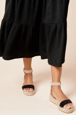 Sandales Compensées Espadrilles Moyennes à Lanières en synthétique Riva