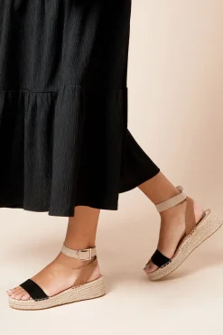 Sandales Compensées Espadrilles Moyennes à Lanières en synthétique Riva