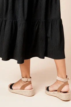 Sandales Compensées Espadrilles Moyennes à Lanières en synthétique Riva
