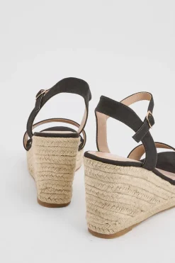 Sandales Compensées Espadrilles À Bout Fermé En Synthétique Rumor