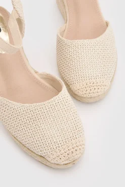 Sandales Compensées Espadrilles À Bout Ouvert Rebekah En Synthétiquecuir Coupe Large