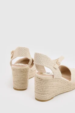 Dorothy Perkins Sandales Compensées Espadrilles Emmy En Textile À Bout Fermé< Sandales|Sandales Compensées