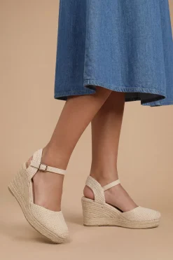 Dorothy Perkins Sandales Compensées Espadrilles Emmy En Textile À Bout Fermé< Sandales|Sandales Compensées