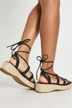 boohoo Sandales Compensées Espadrilles À Lanières Style Gladiateur< Sandales