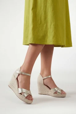 Sandales Compensées Espadrilles Hautes À Brides Croisées Sian Coupe Large