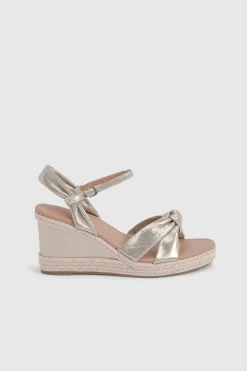 Sandales Compensées Hautes Espadrilles Jada À Nœud Souple Coupe Large