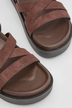 Sandales Compensées À Lanières Croisées En Synthétique