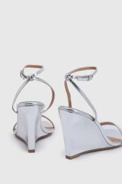 Sandales Compensées Élégantes Redfern à Imprimé Faux Lézard en Cuir avec Talon Couvert