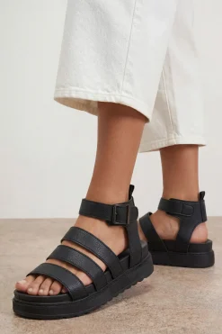 Sandales Compensées Épaisses Honour En Synthétiquecuir À Multiples Brides Avec Semelle Anatomique