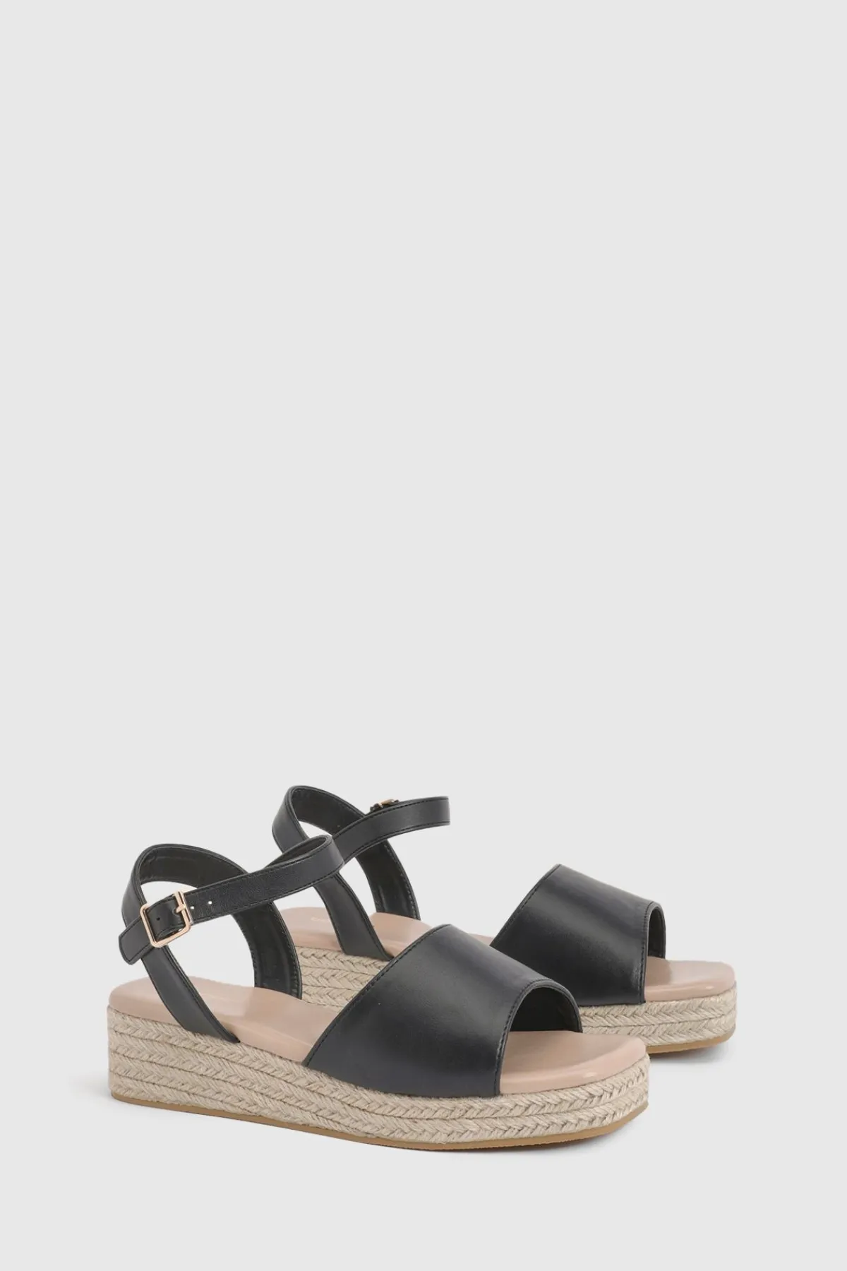 boohoo Sandales Compensées Plateforme À 2 Brides Coupe Extra Large< Chaussures Festives|Chaussures À Talons