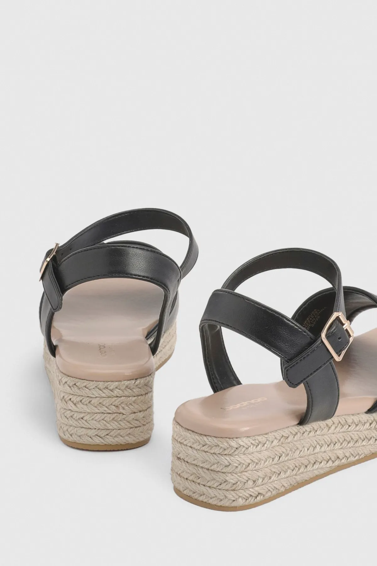 boohoo Sandales Compensées Plateforme À 2 Brides Coupe Extra Large< Chaussures Festives|Chaussures À Talons
