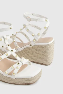 boohoo Sandales Compensées Style Gladiateur À Clous< Chaussures À Talons|Sandales Compensées
