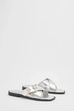 boohoo Sandales Croisées À Boucle Surdimensionnée Coupe Large< Sandales