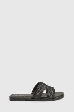 boohoo Sandales Découpées en Raffia pour Pieds Larges< Sandales