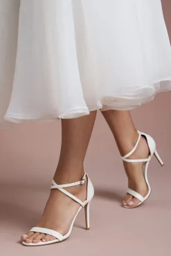Sandales de Mariée à Brides Croisées en synthétique avec Talon Aiguille Haut
