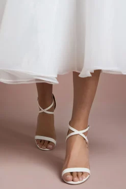 Sandales de Mariée à Brides Croisées en synthétique avec Talon Aiguille Haut