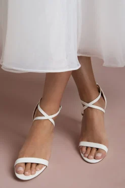 Sandales de Mariée à Brides Croisées en synthétique avec Talon Aiguille Haut