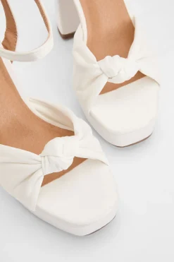 Oasis Sandales De Mariée Melody À Nœud Frontal En Satin Bout Carré Talon Bloc Haut< Chaussures À Talons|Sandales