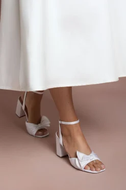 Coast Sandales de Mariée Tina en Satin Doux à Volants et Talon Bloc Haut< Chaussures À Talons|Sandales
