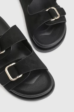 Sandales À Double Boucle Ajustables En Synthétique Avec Semelle Anatomique
