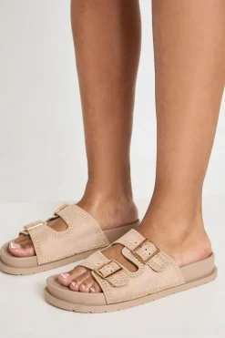 Sandales À Double Boucle Avec Détails Cloutés En Synthétique
