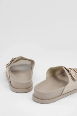 Sandales À Double Boucle Avec Détails Cloutés En Synthétique