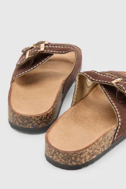 Sandales À Double Boucle Avec Détails De Couture En Synthétique