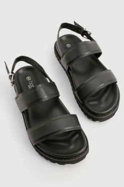 Sandales à double lanière pour pieds larges