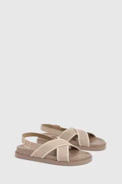 boohoo Sandales À Détail De Surpiqûre Entrecroisée< Sandales