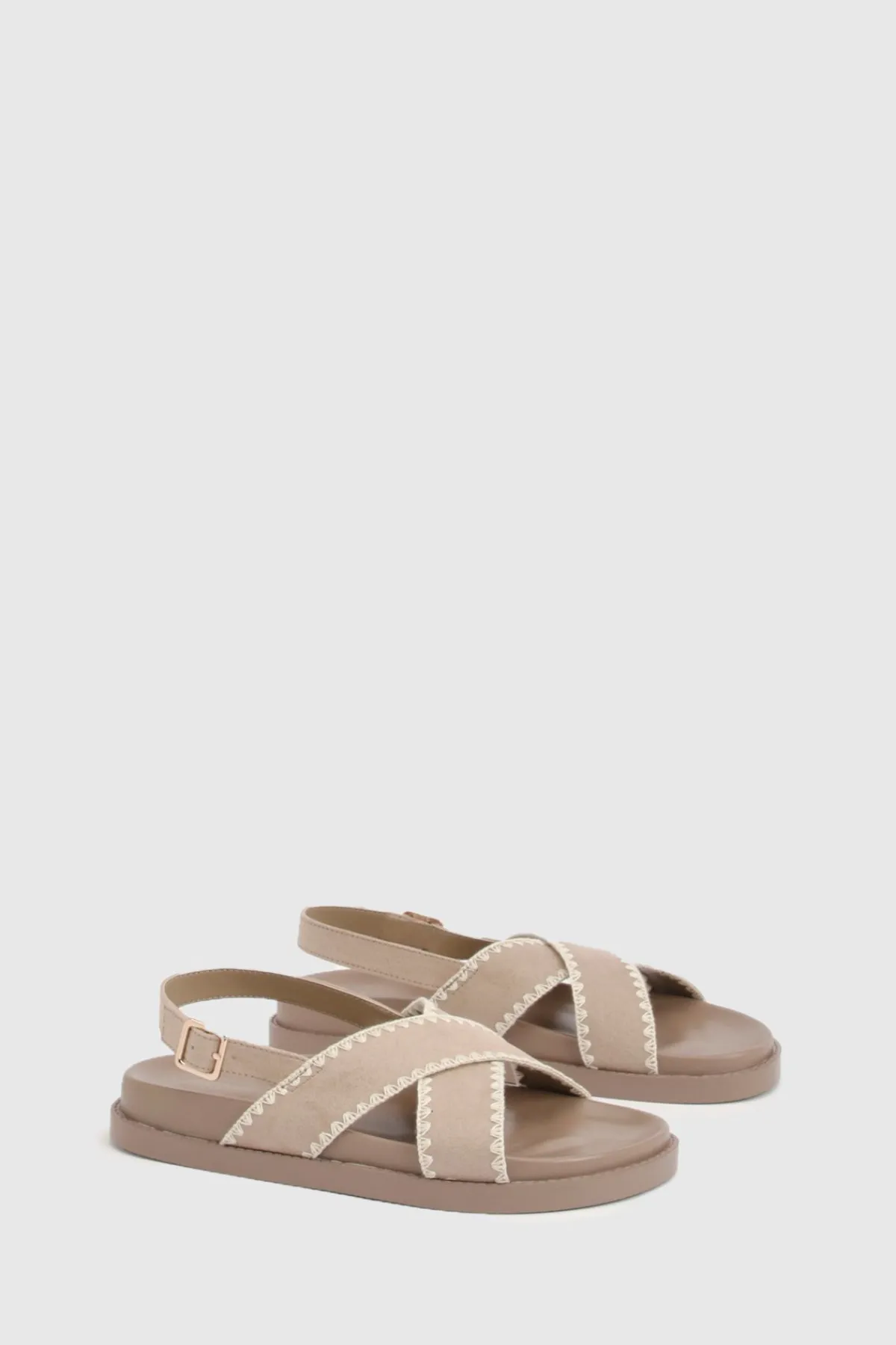 boohoo Sandales À Détail De Surpiqûre Entrecroisée< Sandales