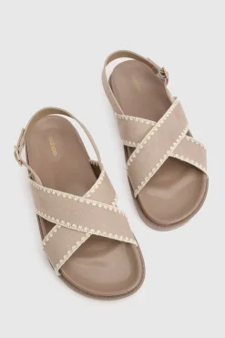boohoo Sandales À Détail De Surpiqûre Entrecroisée< Sandales