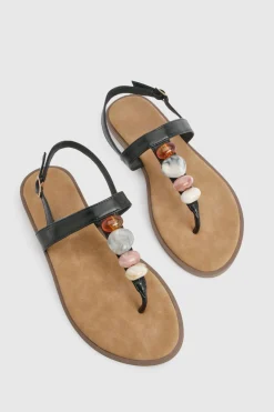 Sandales À Entredoigt Ornées De Perles