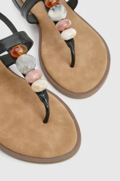 Sandales À Entredoigt Ornées De Perles