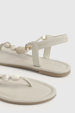 Sandales À Entredoigt Ornées De Perles