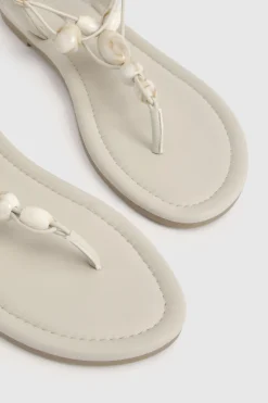 Sandales À Entredoigt Ornées De Perles