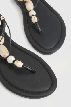 Sandales À Entredoigt Ornées De Perles