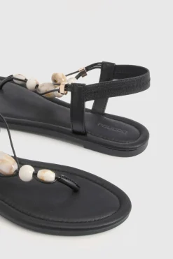 Sandales À Entredoigt Ornées De Perles