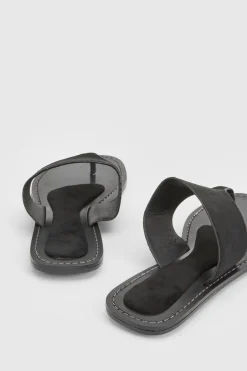 boohoo Sandales Entre-doigts En Faux Suède Avec Détails De Couture< Sandales