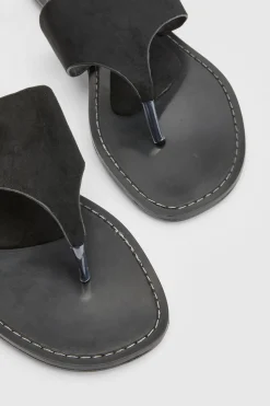 boohoo Sandales Entre-doigts En Faux Suède Avec Détails De Couture< Sandales