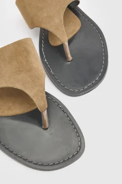 Sandales À Entre-doigts En Synthétique Avec Détails De Couture