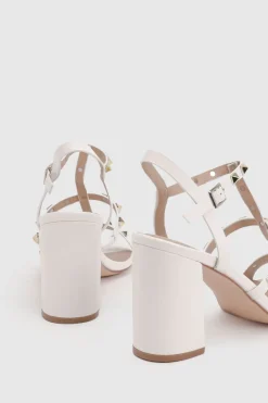 Sandales Gladiateur À Talons Carrés Cloutées