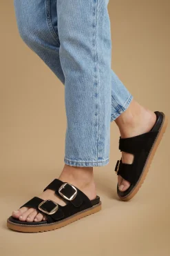 Sandales Louisa À Semelle Anatomique En Synthétique Avec Double Boucle