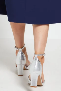 Wallis Sandales Maria À Talons Hauts Carrés Avec Brides Croisées En Matières Mixtes Métallisées< Chaussures À Talons|Sandales