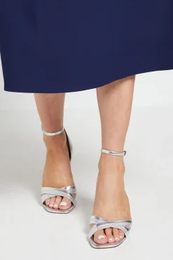 Wallis Sandales Maria À Talons Hauts Carrés Avec Brides Croisées En Matières Mixtes Métallisées< Chaussures À Talons|Sandales