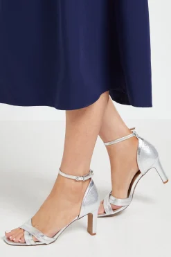 Wallis Sandales Maria À Talons Hauts Carrés Avec Brides Croisées En Matières Mixtes Métallisées< Chaussures À Talons|Sandales