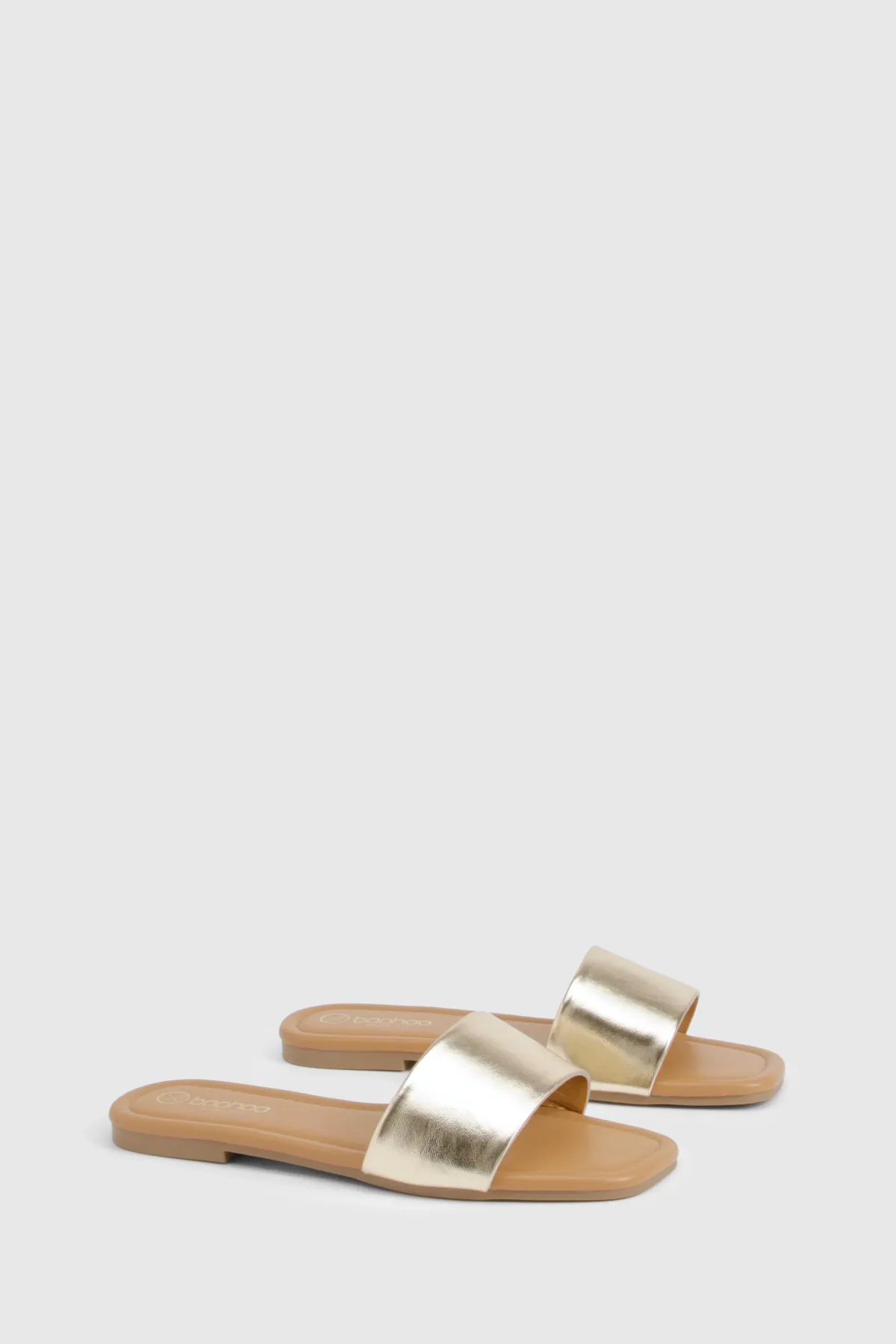 boohoo Sandales mule minimalistes à grande coupe< Sandales|Chaussures Dorées