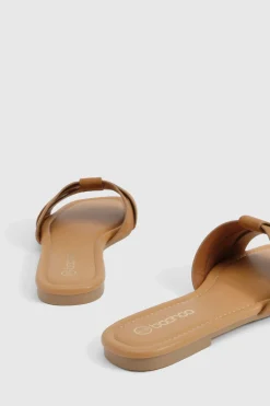 boohoo Sandales Mules Basique en Faux Suède Tissé à Coupe Large<Femme Sandales|Basiques